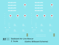 Seaboard Air Line 40 Ft Steel Boxcar White Late Scheme - Decal - Choose Scale