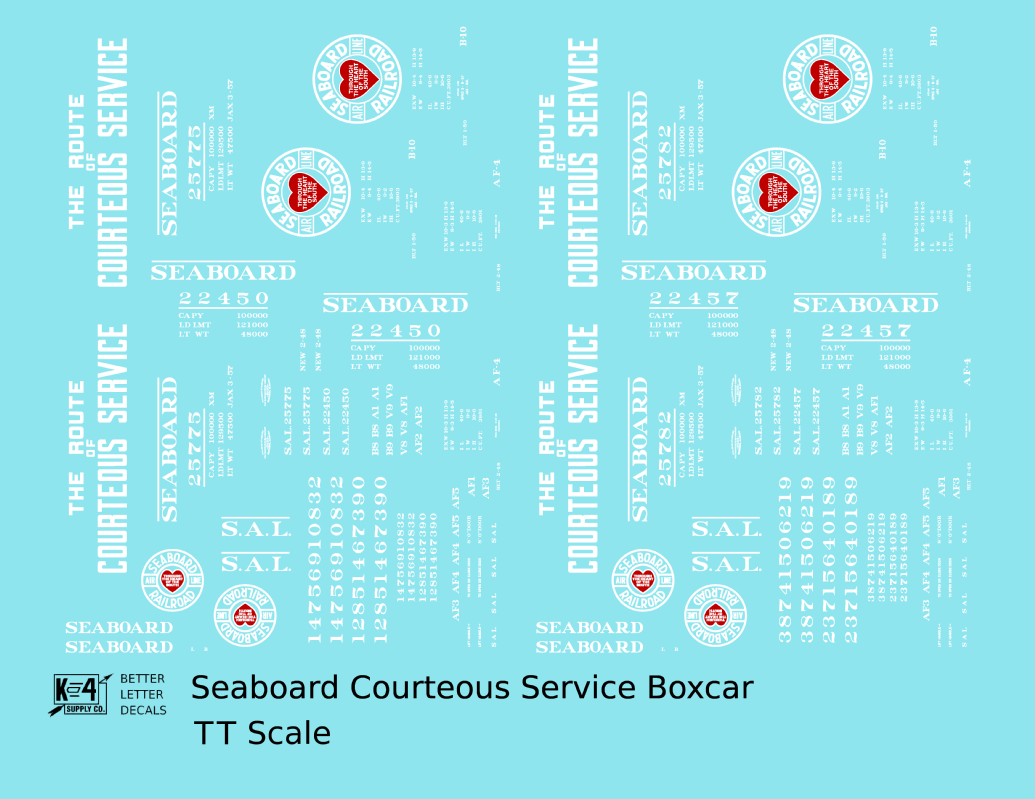 Seaboard Air Line Courteous Service Boxcar White and Red