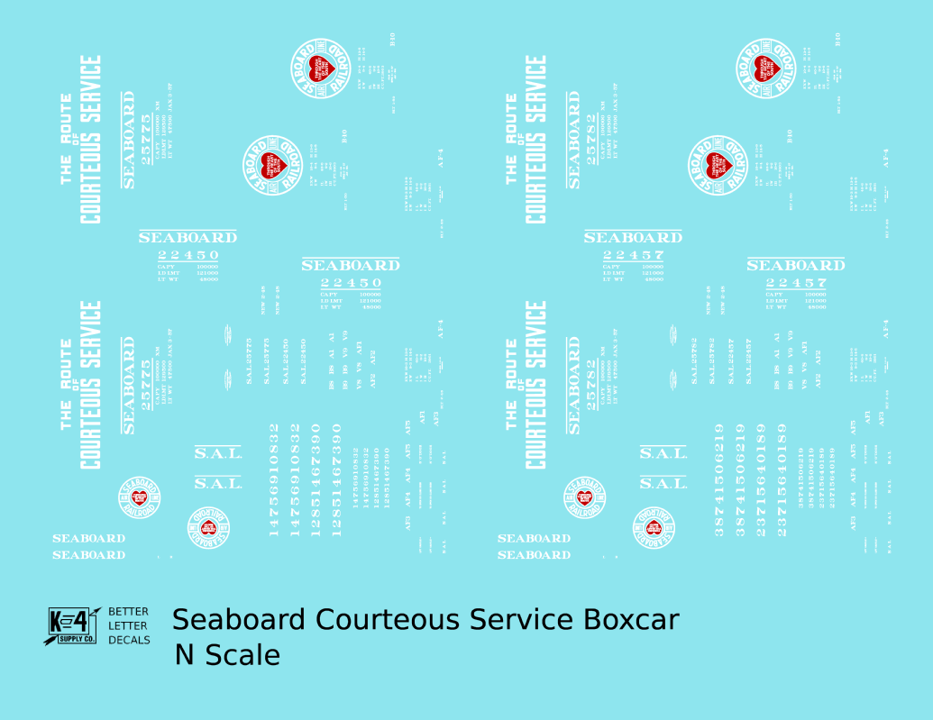 Seaboard Air Line Courteous Service Boxcar White and Red