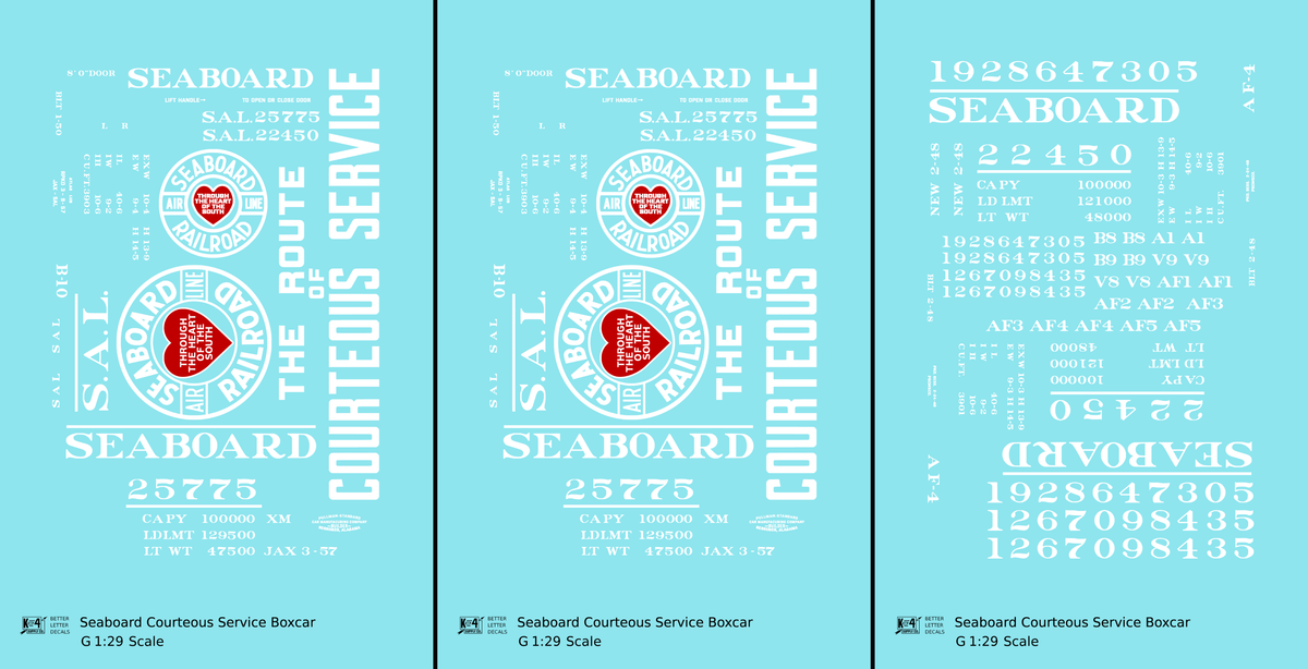 Seaboard Air Line Courteous Service Boxcar White and Red