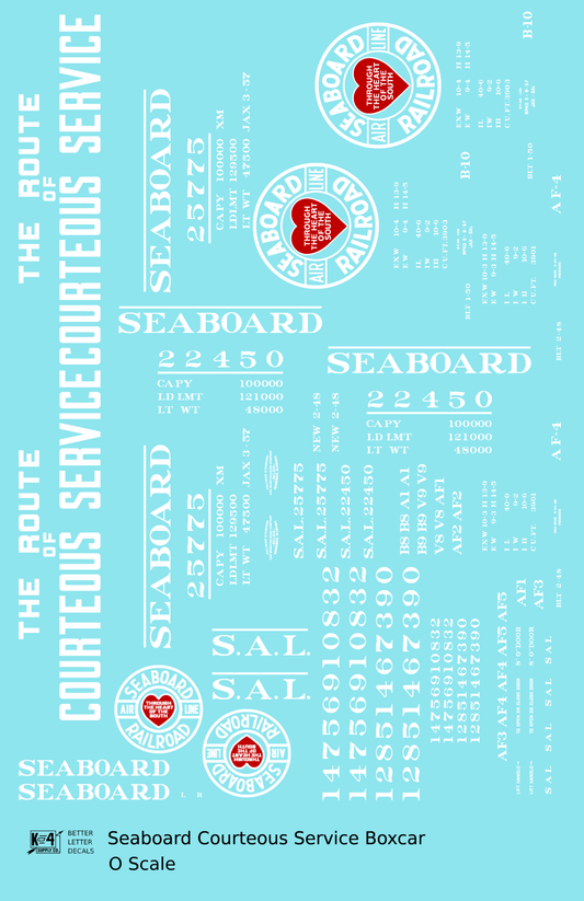 Seaboard Air Line Courteous Service Boxcar White and Red