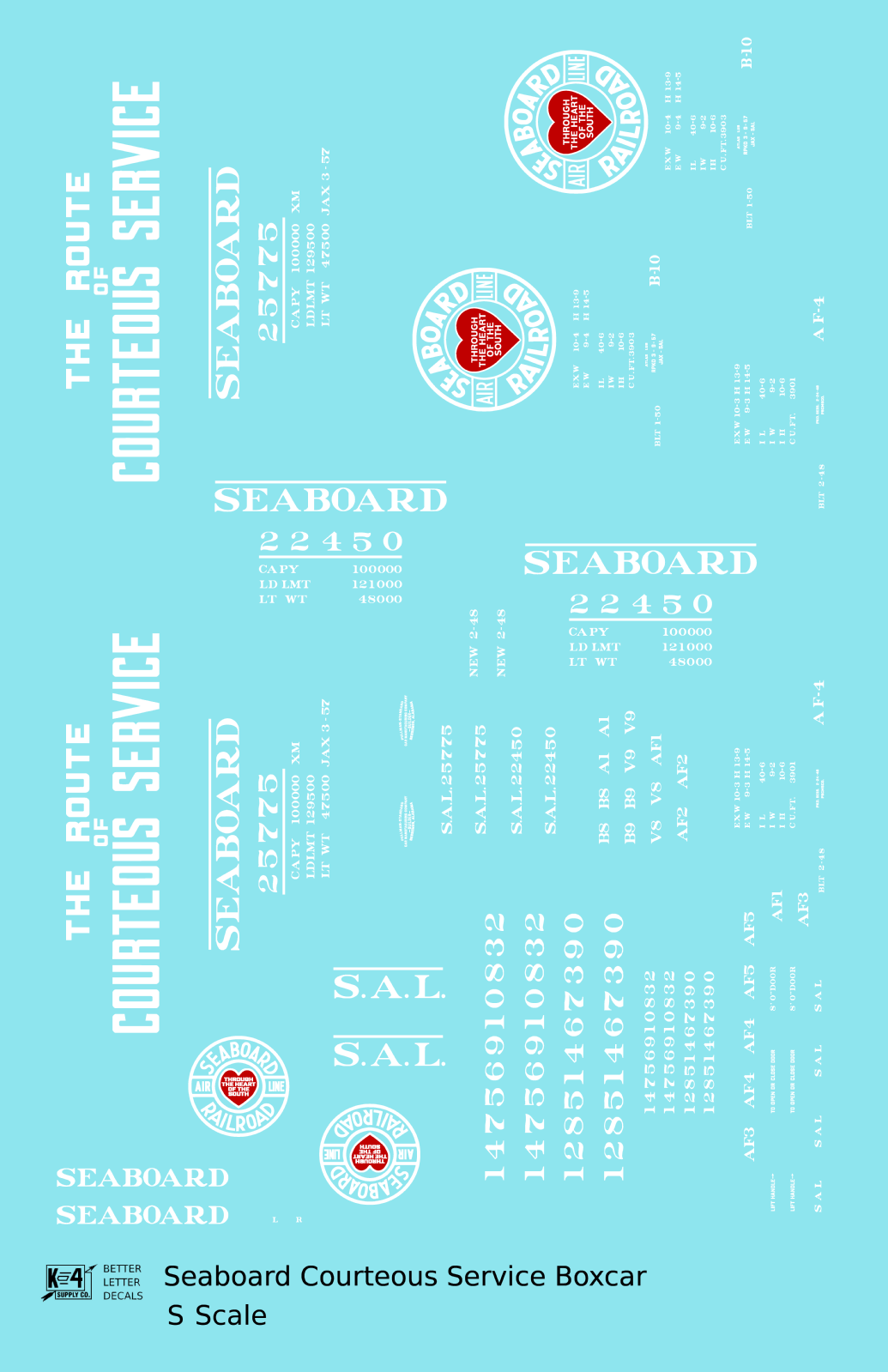 Seaboard Air Line Courteous Service Boxcar White and Red
