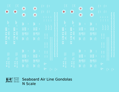 Seaboard Air Line 41 Ft Gondola White and Red