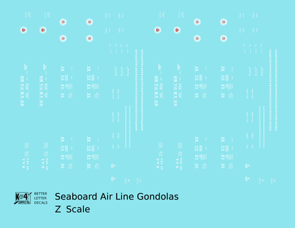 Seaboard Air Line 41 Ft Gondola White and Red