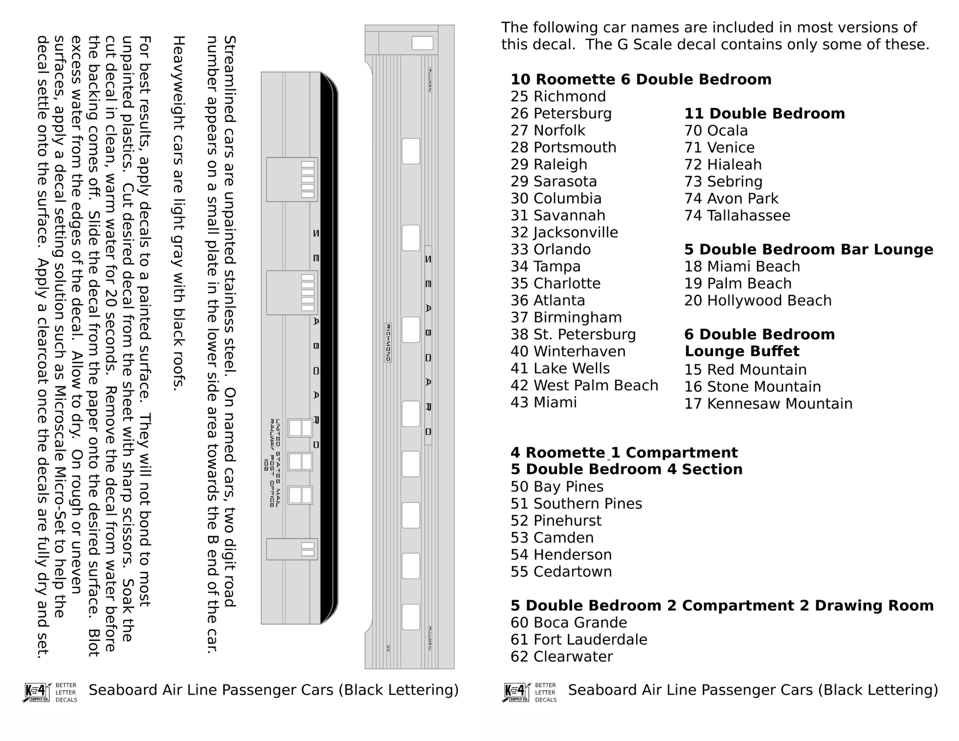 Seaboard Air Line Streamlined Passenger Car Black