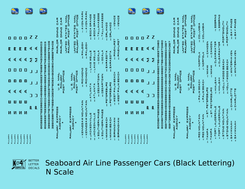 Seaboard Air Line Streamlined Passenger Car Black
