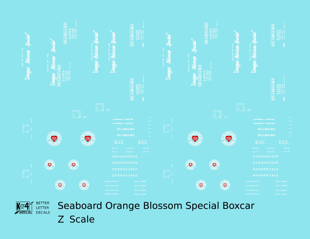 Seaboard Air Line Orange Blossom Special Boxcar White and Red