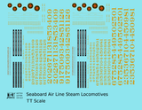 Seaboard Air Line Steam Locomotive Dulux Gold  - Decal - Choose Scale