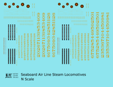 Seaboard Air Line Steam Locomotive Dulux Gold  - Decal - Choose Scale