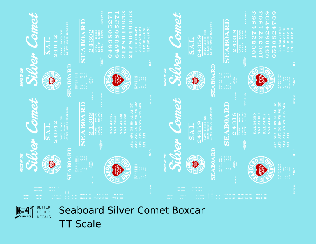 Seaboard Air Line Silver Comet Boxcar White and Red