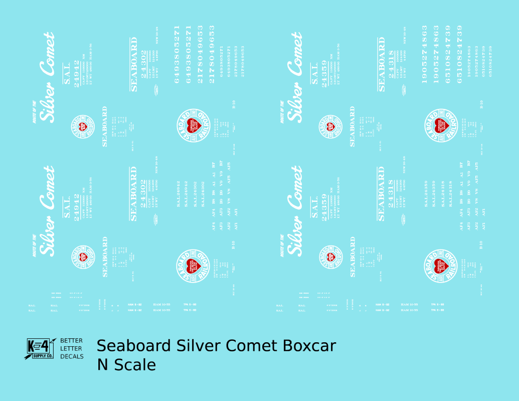 Seaboard Air Line Silver Comet Boxcar White and Red