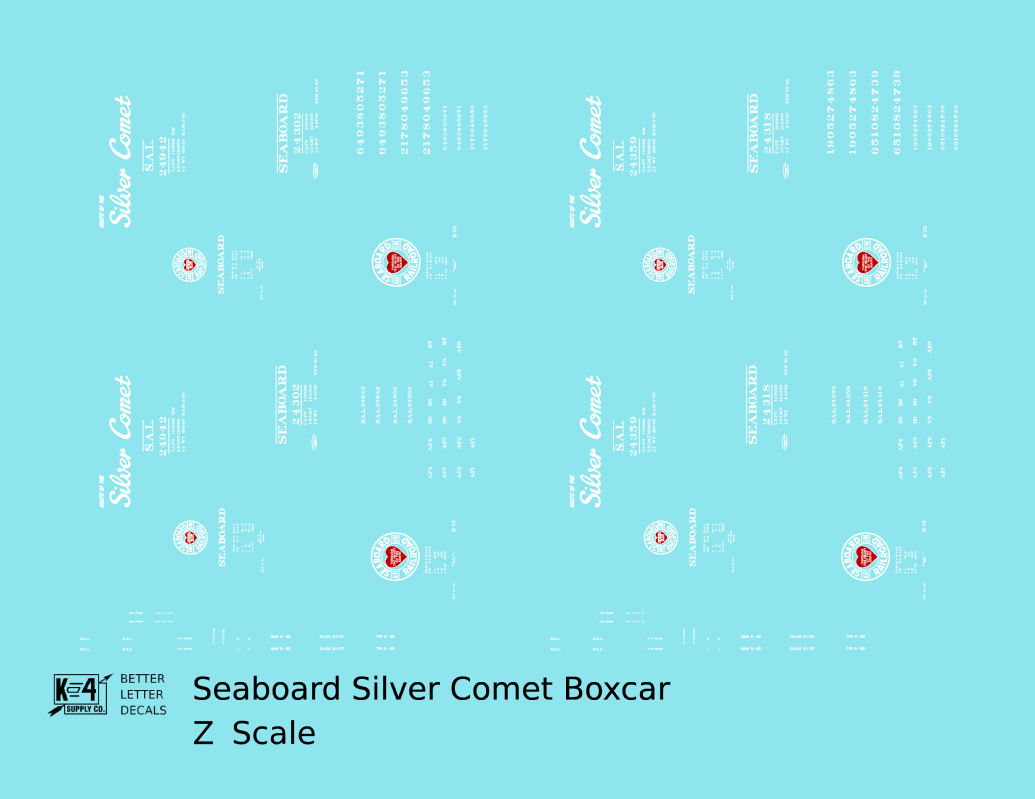Seaboard Air Line Silver Comet Boxcar White and Red