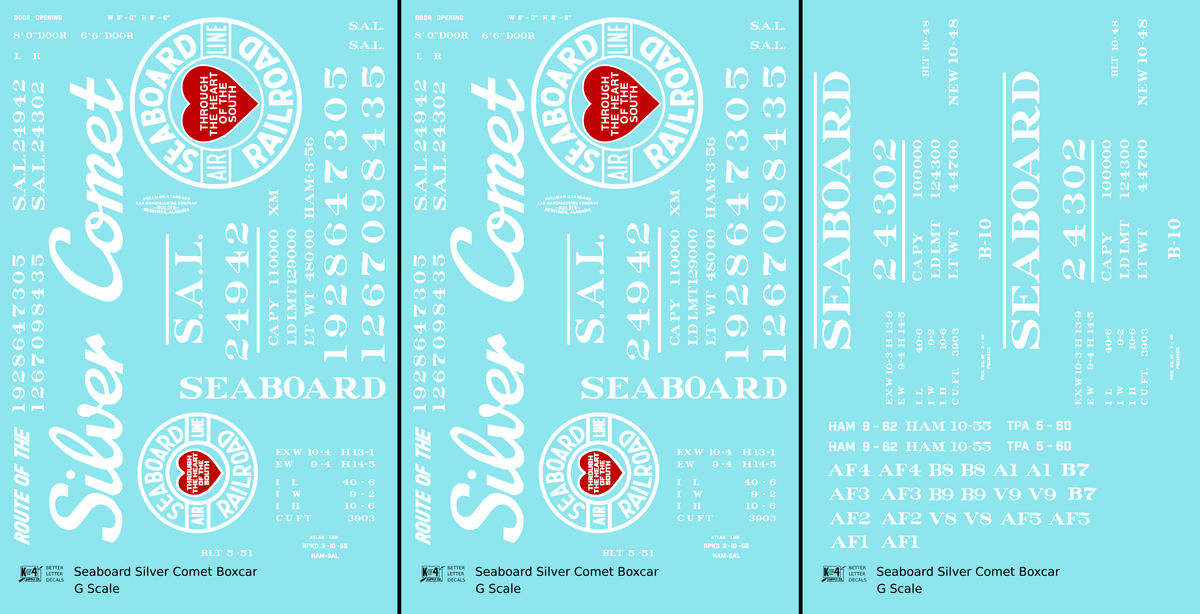 Seaboard Air Line Silver Comet Boxcar White and Red