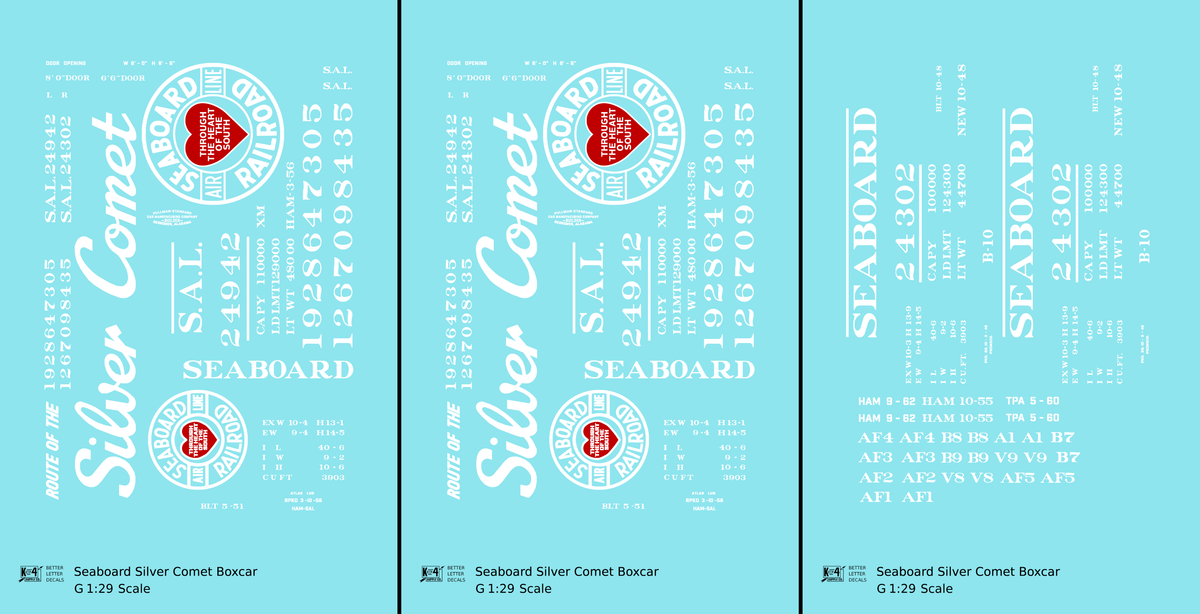 Seaboard Air Line Silver Comet Boxcar White and Red