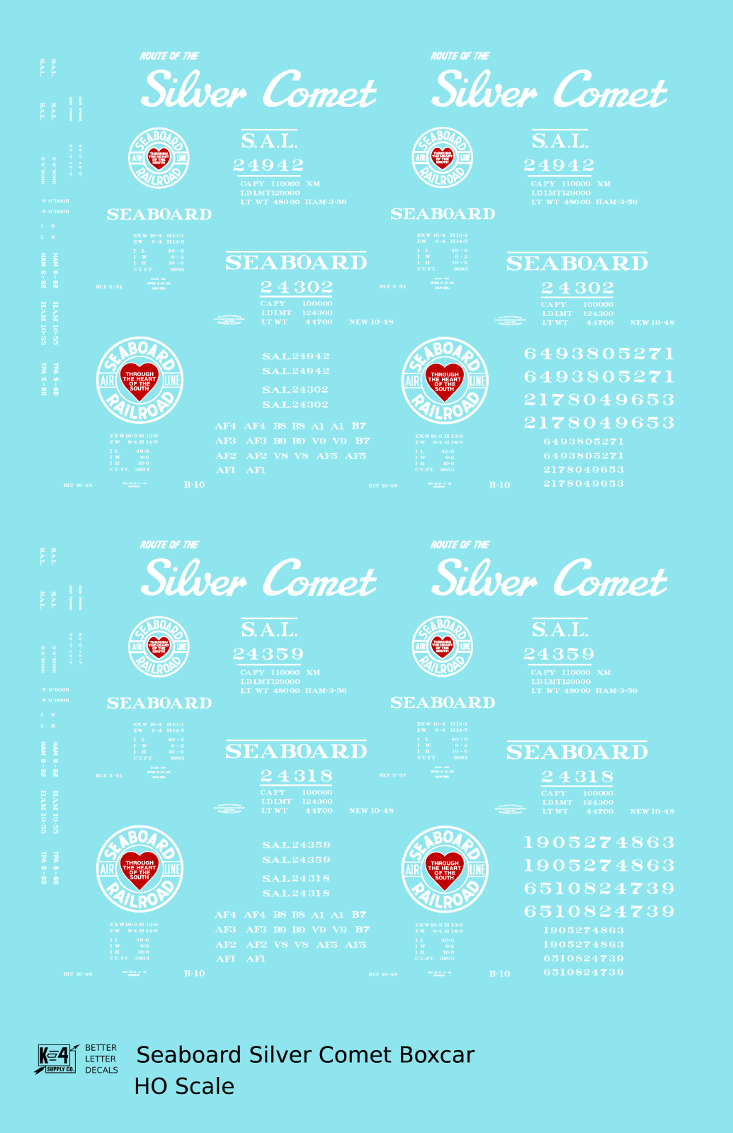 Seaboard Air Line Silver Comet Boxcar White and Red