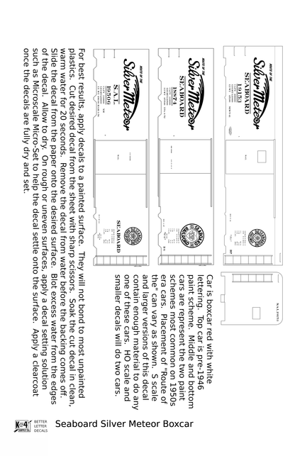 Seaboard Air Line Silver Meteor Boxcar White and Red