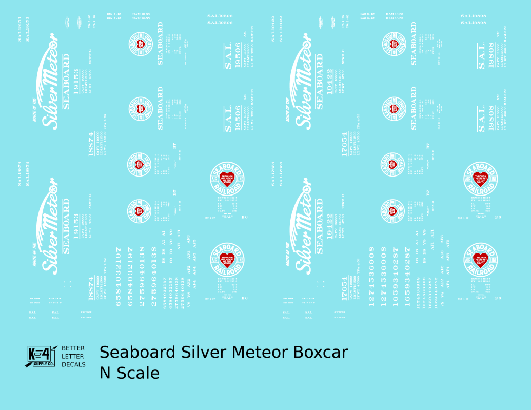 Seaboard Air Line Silver Meteor Boxcar White and Red