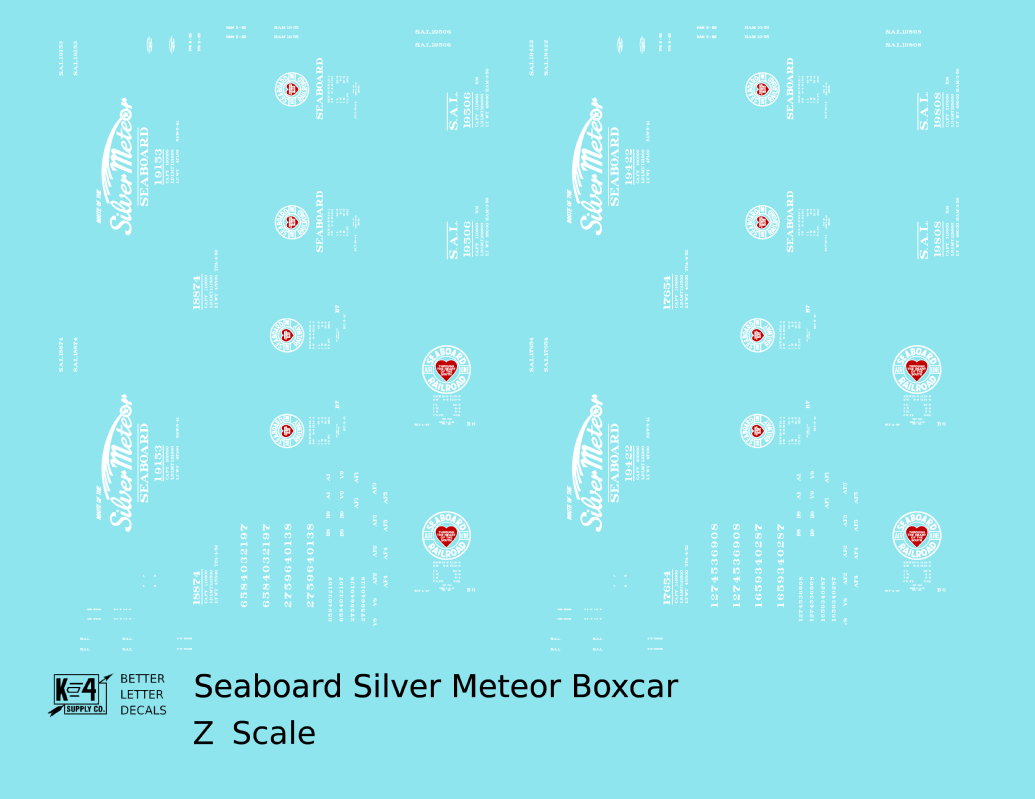 Seaboard Air Line Silver Meteor Boxcar White and Red