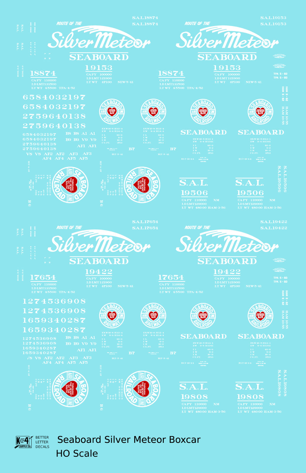 Seaboard Air Line Silver Meteor Boxcar White and Red