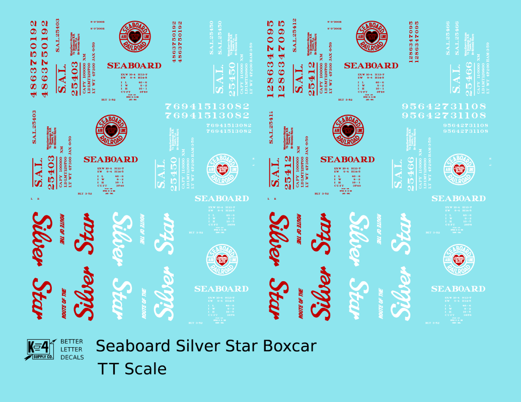 Seaboard Air Line Silver Star Boxcar Red and White