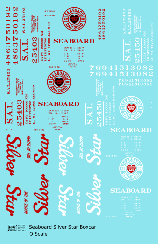 Seaboard Air Line Silver Star Boxcar Red and White