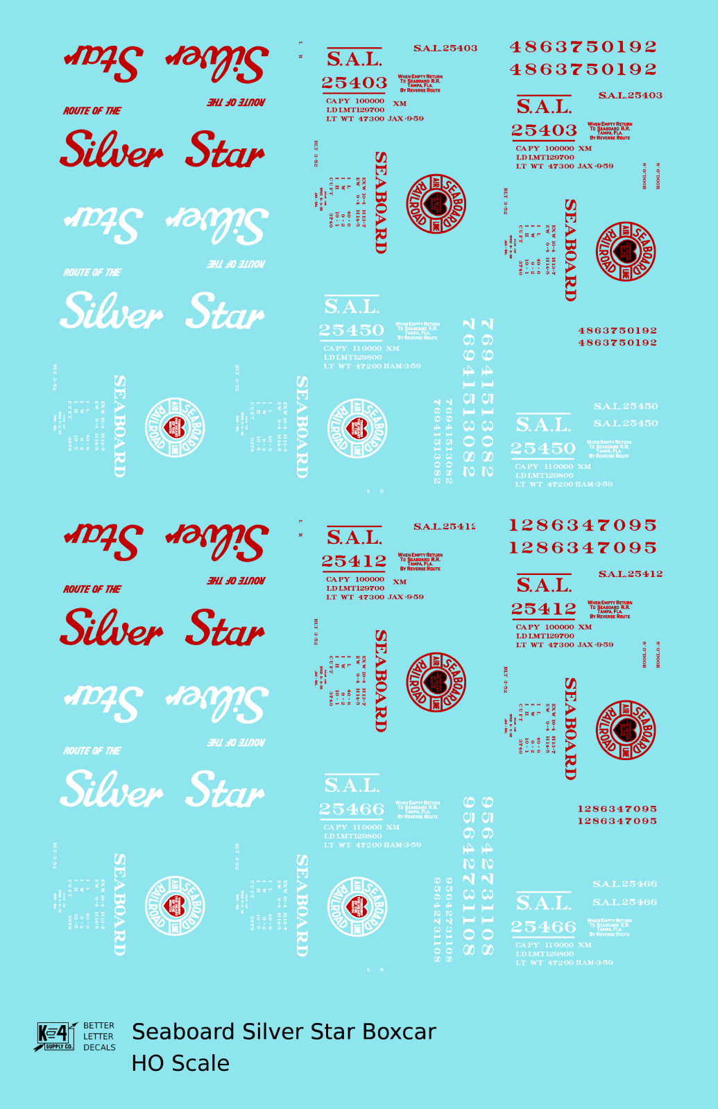Seaboard Air Line Silver Star Boxcar Red and White