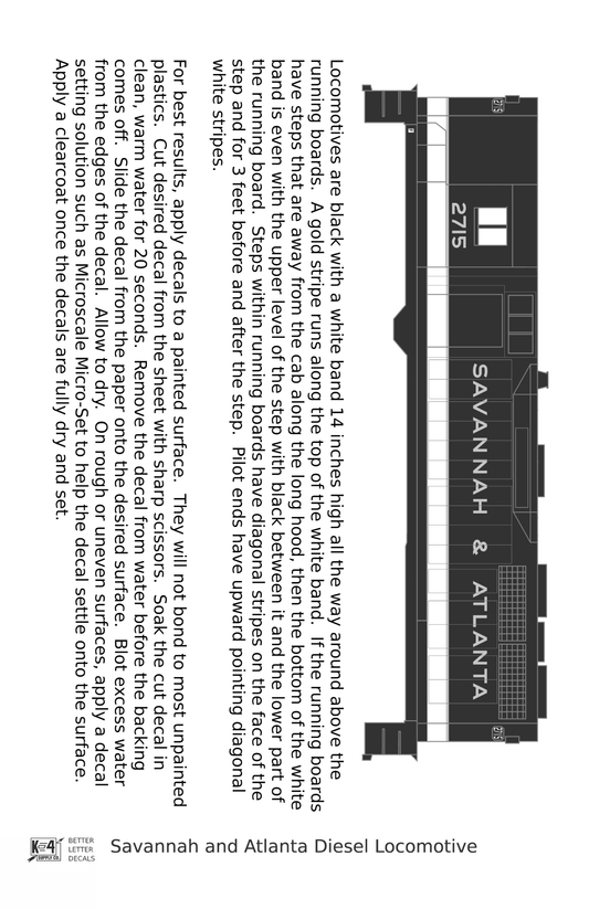 Savannah and Atlanta Diesel Locomotive Gold Southern Scheme