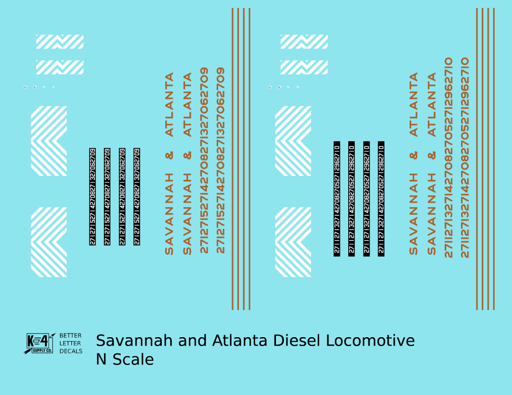Savannah and Atlanta Diesel Locomotive Gold Southern Scheme