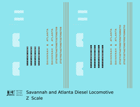 Savannah and Atlanta Diesel Locomotive Gold Southern Scheme - Decal - Choose Scale