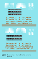 Savannah and Atlanta Diesel Locomotive Gold Southern Scheme - Decal - Choose Scale