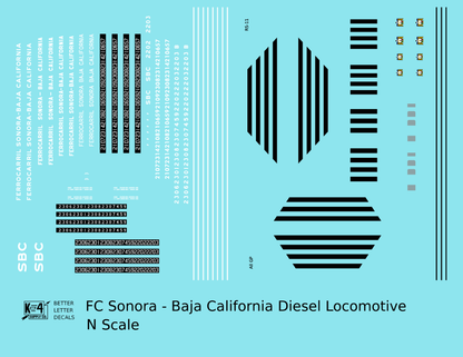 FC Sonora Baja California Diesel Locomotive White and Black