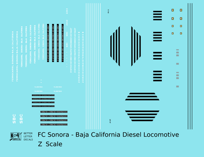 FC Sonora Baja California Diesel Locomotive White and Black