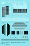 FC Sonora Baja California Diesel Locomotive White and Black  - Decal Sheet