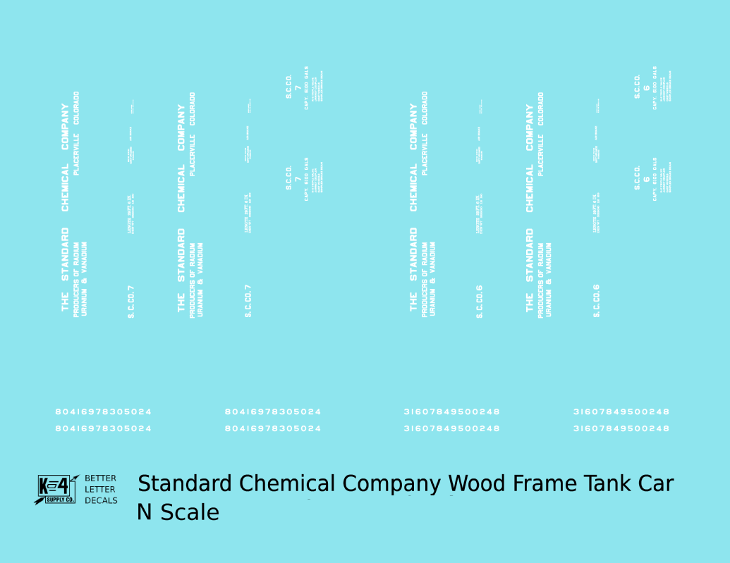 Standard Chemical Co. Early Tank Car Colorado Uranium Car