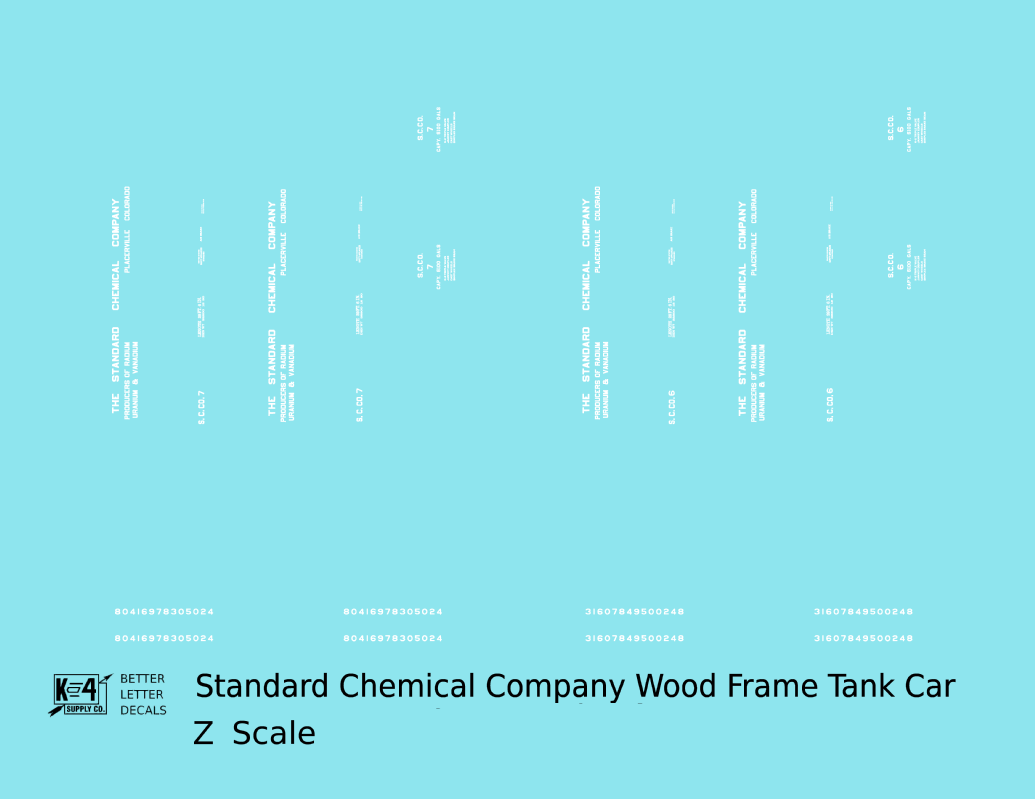 Standard Chemical Co. Early Tank Car Colorado Uranium Car