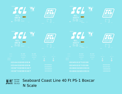 Seaboard Coast Line 40 Ft Steel Boxcar White