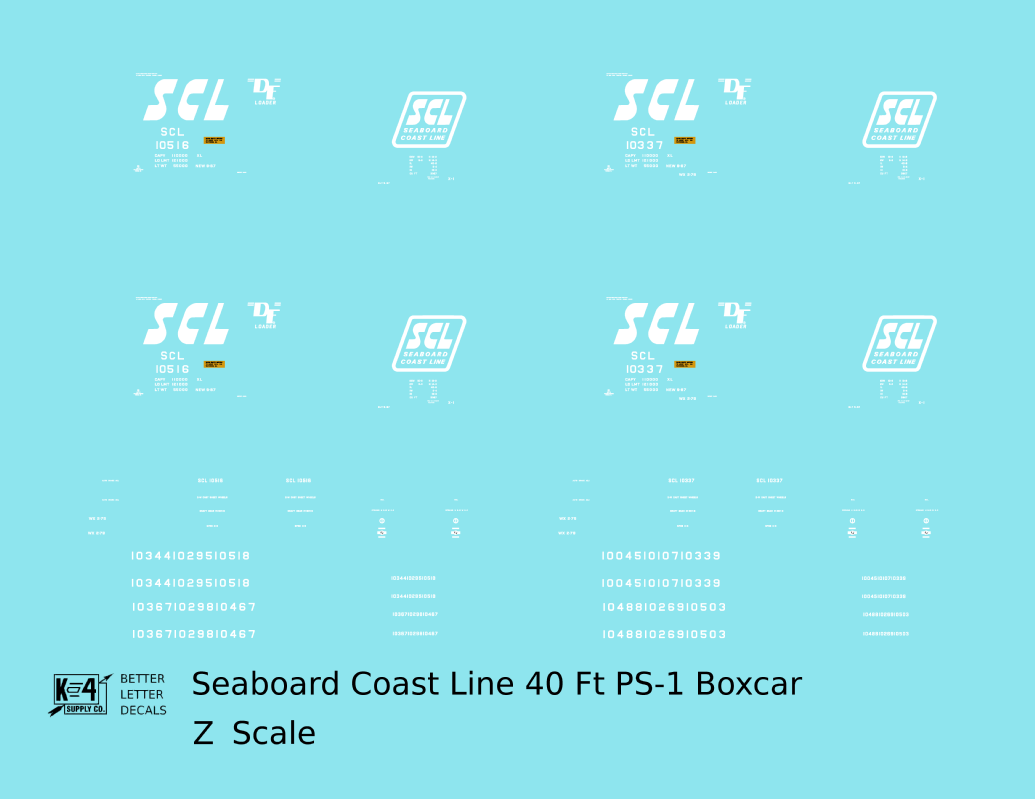 Seaboard Coast Line 40 Ft Steel Boxcar White