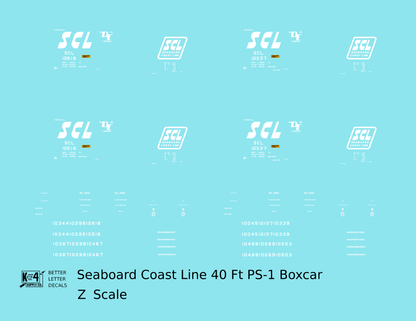 Seaboard Coast Line 40 Ft Steel Boxcar White
