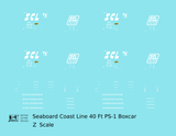 Seaboard Coast Line 40 Ft Steel Boxcar White  - Decal - Choose Scale