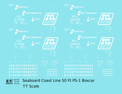 Seaboard Coast Line 50 Ft Steel Boxcar White