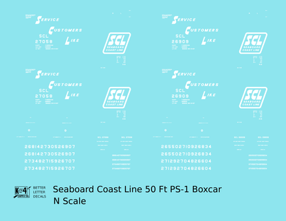 Seaboard Coast Line 50 Ft Steel Boxcar White