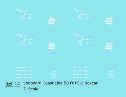 Seaboard Coast Line 50 Ft Steel Boxcar White