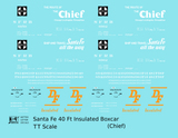 Santa Fe Reefer Despatch 40 Ft Insulated Boxcar White and Orange Chief - Decal - Choose Scale
