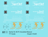 Santa Fe Reefer Despatch 40 Ft Insulated Boxcar White and Orange Super Chief - Decal - Choose Scale
