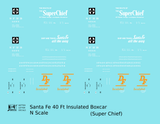 Santa Fe Reefer Despatch 40 Ft Insulated Boxcar White and Orange Super Chief - Decal - Choose Scale