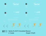 Santa Fe Reefer Despatch 40 Ft Insulated Boxcar White and Orange Super Chief - Decal - Choose Scale
