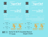 Santa Fe Reefer Despatch 50 Ft Insulated Boxcar White and Orange Super Chief - Decal - Choose Scale