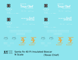 Santa Fe Reefer Despatch 40 Ft Insulated Boxcar White and Orange Texas Chief - Decal - Choose Scale