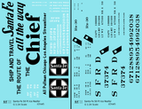 Santa Fe Reefer Despatch 50 Ft Ice Reefer Black Chief - Decal - Choose Scale