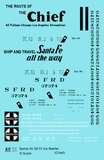Santa Fe Reefer Despatch 50 Ft Ice Reefer Black Chief - Decal - Choose Scale